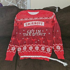 Smirnoff "Get In The Spirit" Christmas Men’s Sweater Red XL